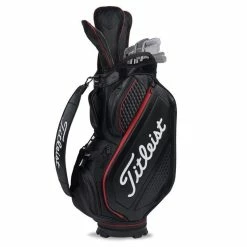 Titleist Premium StaDry Waterproof Cart Bag - Black/White/Red -Golf Clubs Sales Store 0013398 titleist premium stadry waterproof cart bag blackwhitered