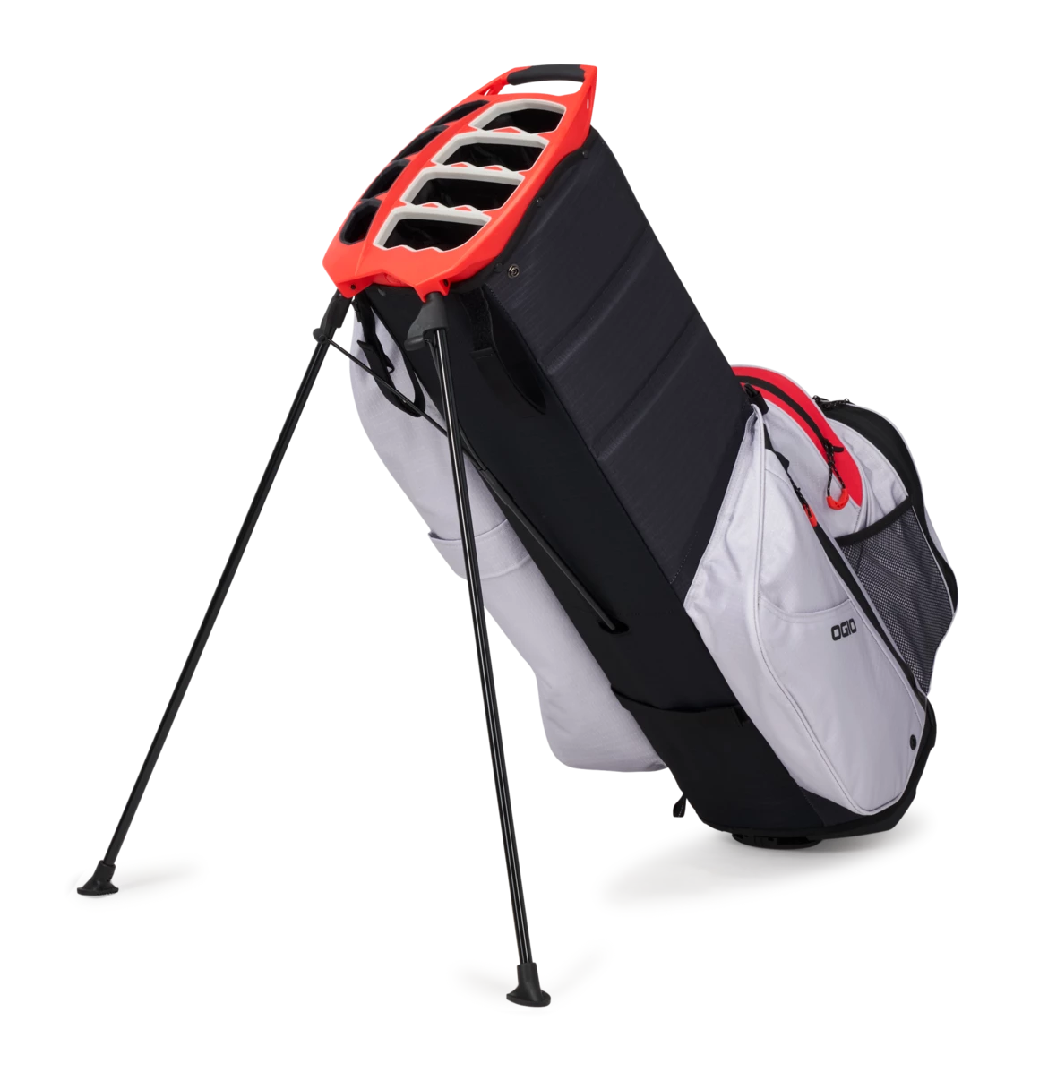 Ogio Golf All Elements Hybrid Golf Bag - Grey Flo Red 2023 4 Ogio Golf All Elements Hybrid Golf Bag - Grey Flo Red 2023 - Image 2