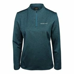 Oakley Balata Long Sleeve Womens Golf 1/4 Zip -Golf Clubs Sales Store 10844 74HDEEPAQUA