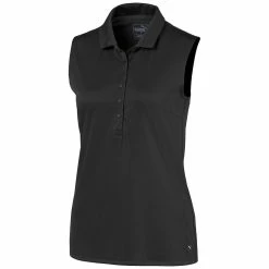 PUMA Golf Puma Rotation Womens Sleeveless Golf Polo -Golf Clubs Sales Store 11535 02BLACK 0739e697 bfe5 41b7 9523 f0f98a11bdeb