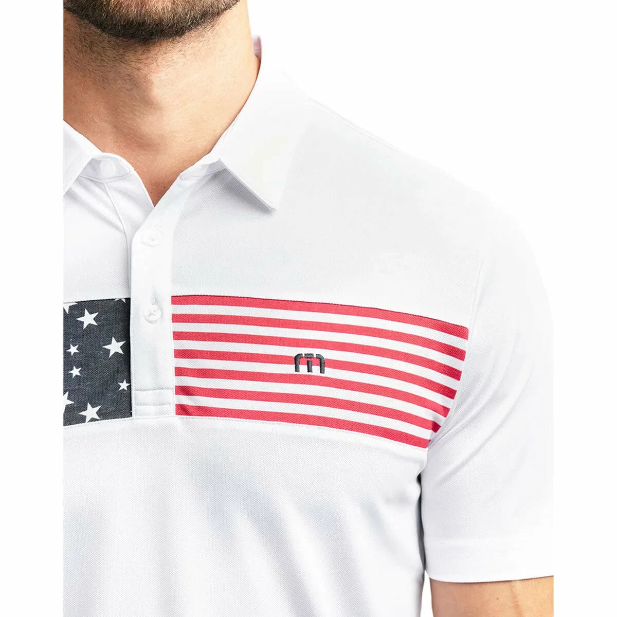 TravisMathew Sea To Sea White Mens Golf Polo 5 TravisMathew Sea To Sea White Mens Golf Polo - Image 3