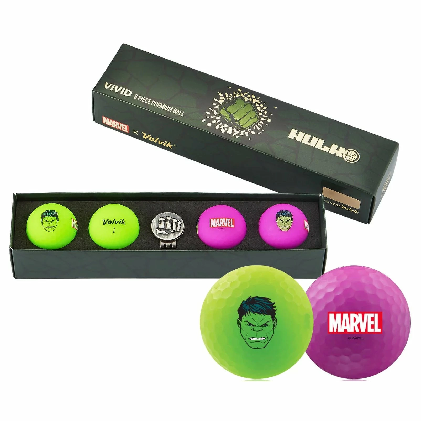 Volvik Vivid Marvel The Hulk Golf Balls - 4 Pack 2 Volvik Vivid Marvel The Hulk Golf Balls - 4 Pack