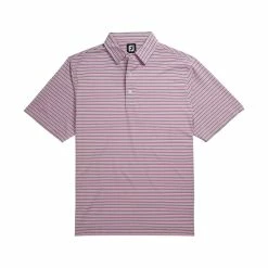 FootJoy Lisle Multi Stripe Self Collar Pink Mens Golf Polo -Golf Clubs Sales Store 13490 3