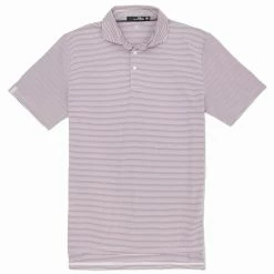 Polo Ralph Lauren RLX Lightweight Airflow Striped Avenue Purple Mens Golf Polo