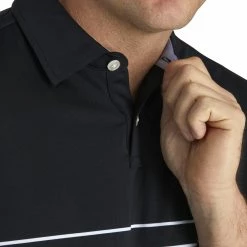 FootJoy Lisle Engineered Stripe Mens Golf Polo -Golf Clubs Sales Store 17788 BLACKWHITE 2