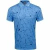 J.Lindeberg J. Lindeberg Tour Tech AF Print Mens Golf Polo -Golf Clubs Sales Store 19476 SLITOCEANBLUE