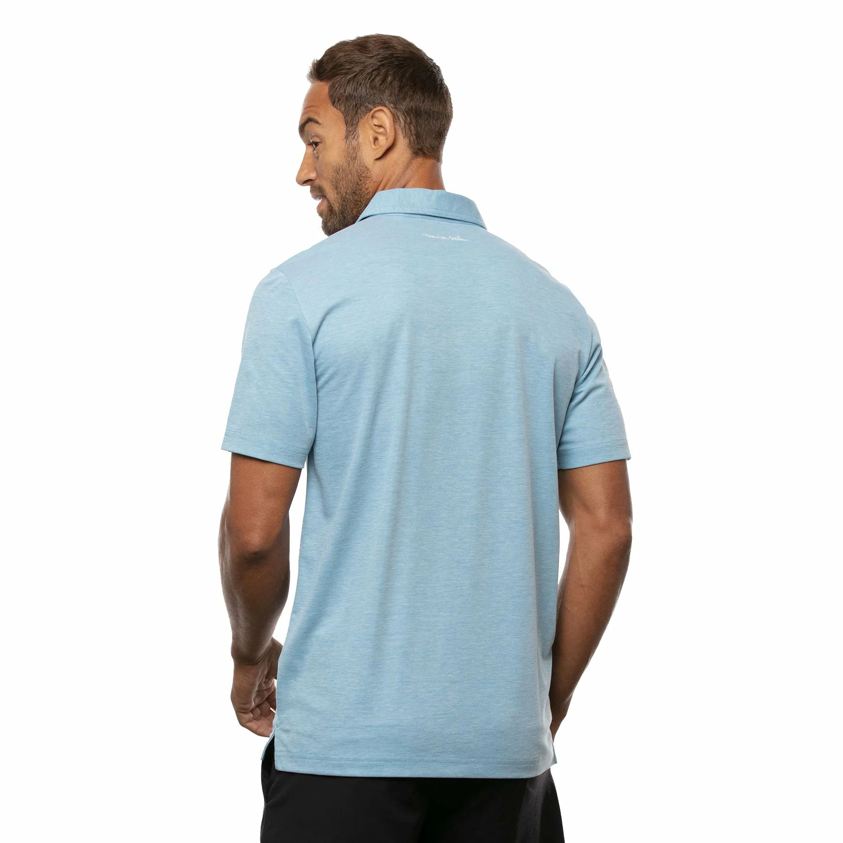 TravisMathew Cabana Heather Heritage Blue Mens Golf Polo 4 TravisMathew Cabana Heather Heritage Blue Mens Golf Polo - Image 2