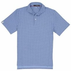 Polo Ralph Lauren RLX Ralph Lauren Printed Lightweight Airflow Blue Lagoon Mens Golf Polo