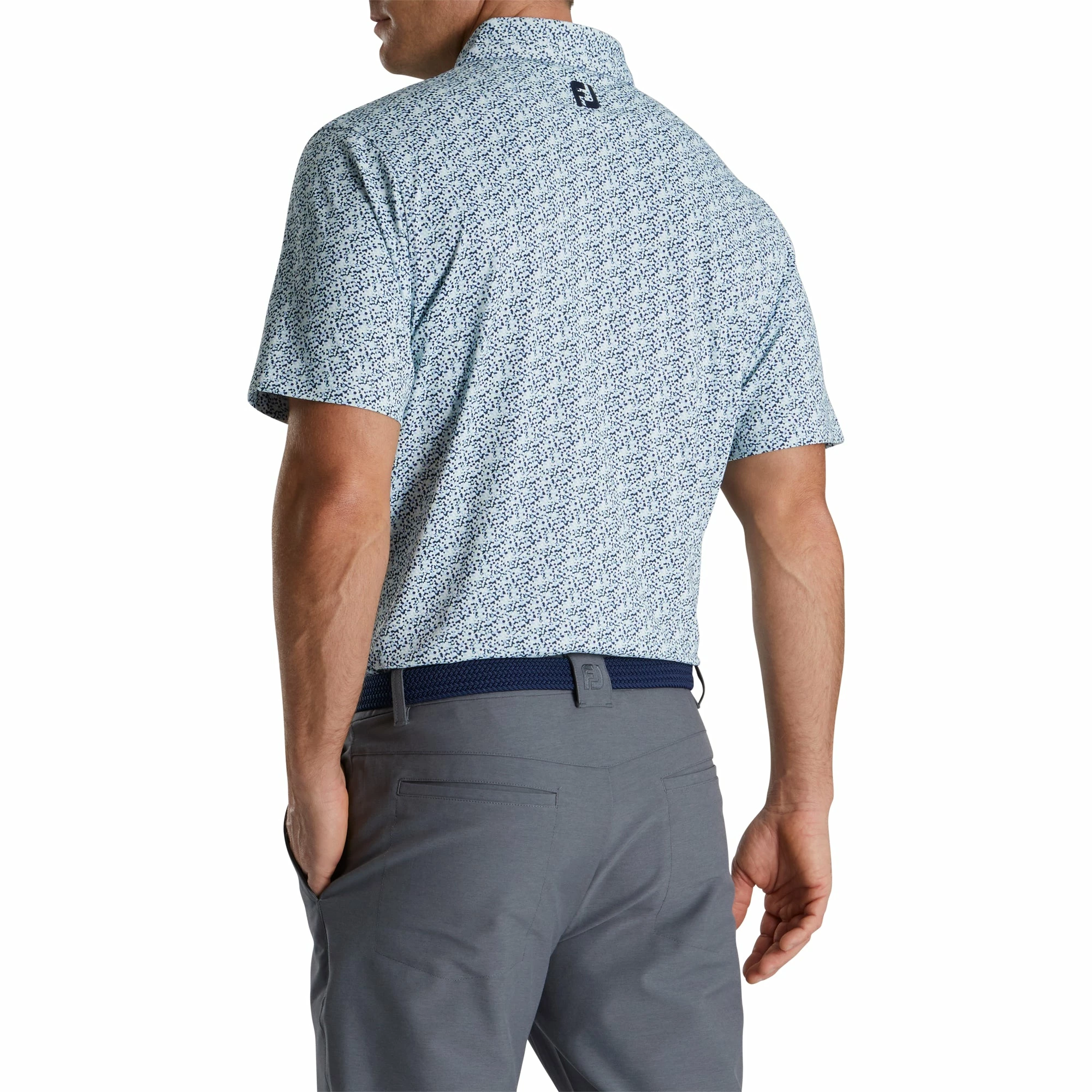 FootJoy Pique Confetti Print Mint Multi Mens Golf Polo 4 FootJoy Pique Confetti Print Mint Multi Mens Golf Polo - Image 2