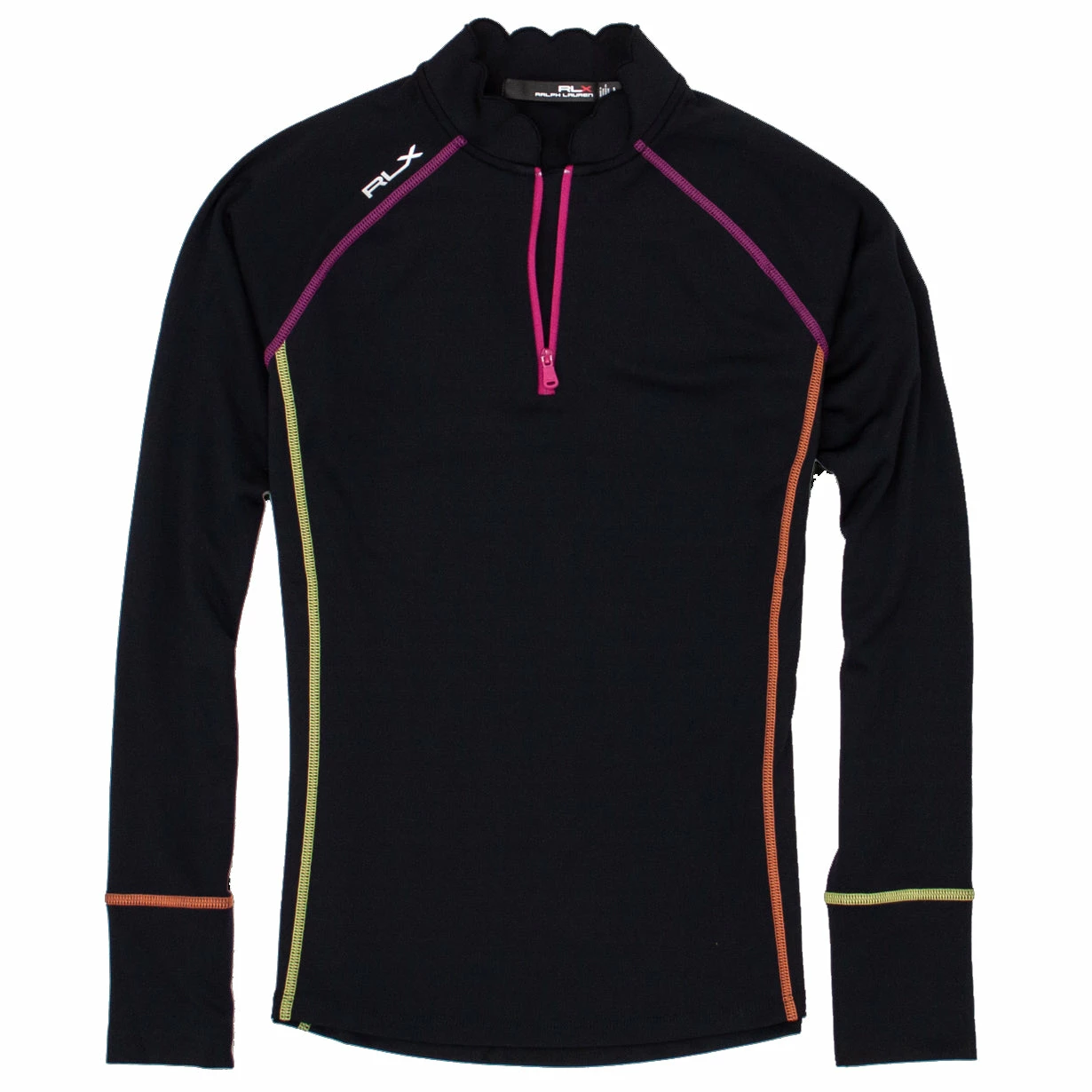 Polo Ralph Lauren RLX Ralph Lauren Scallop Collar Power Stretch Black Womens Golf 1/4 Zip 3 Polo Ralph Lauren RLX Ralph Lauren Scallop Collar Power Stretch Black Womens Golf 1/4 Zip