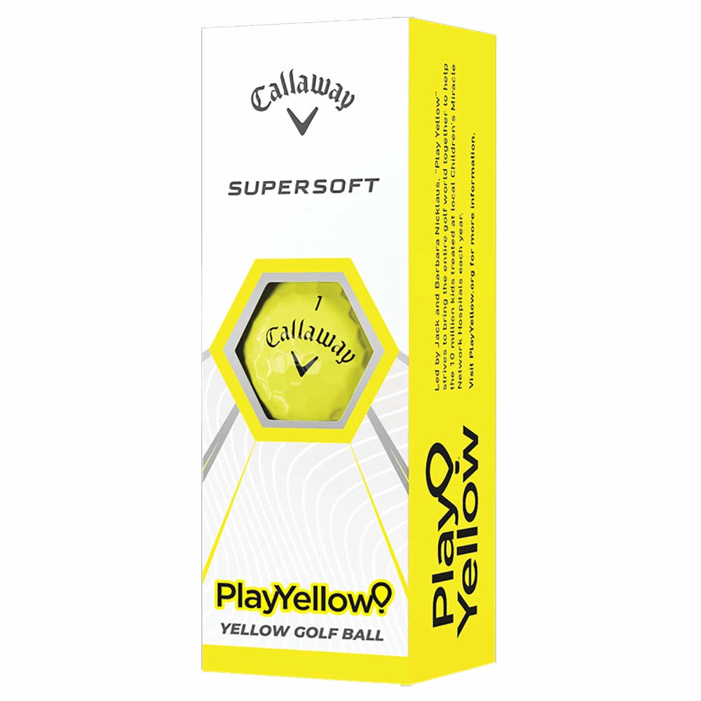 Callaway Supersoft Play Yellow Golf Balls - Sleeve 3 Callaway Supersoft Play Yellow Golf Balls - Sleeve