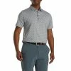 FootJoy Athletic Fit Deco Print Heather Grey Mens Golf Polo -Golf Clubs Sales Store 22715 HTHRGRYBLACK bba30413 87c4 4f7a b974 7444a2dbc4f7