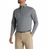 FootJoy Feeder Stripe Jersey Heather Smoke Mens Longsleeve Golf Polo -Golf Clubs Sales Store 22719 HTHSMKHTHGRY