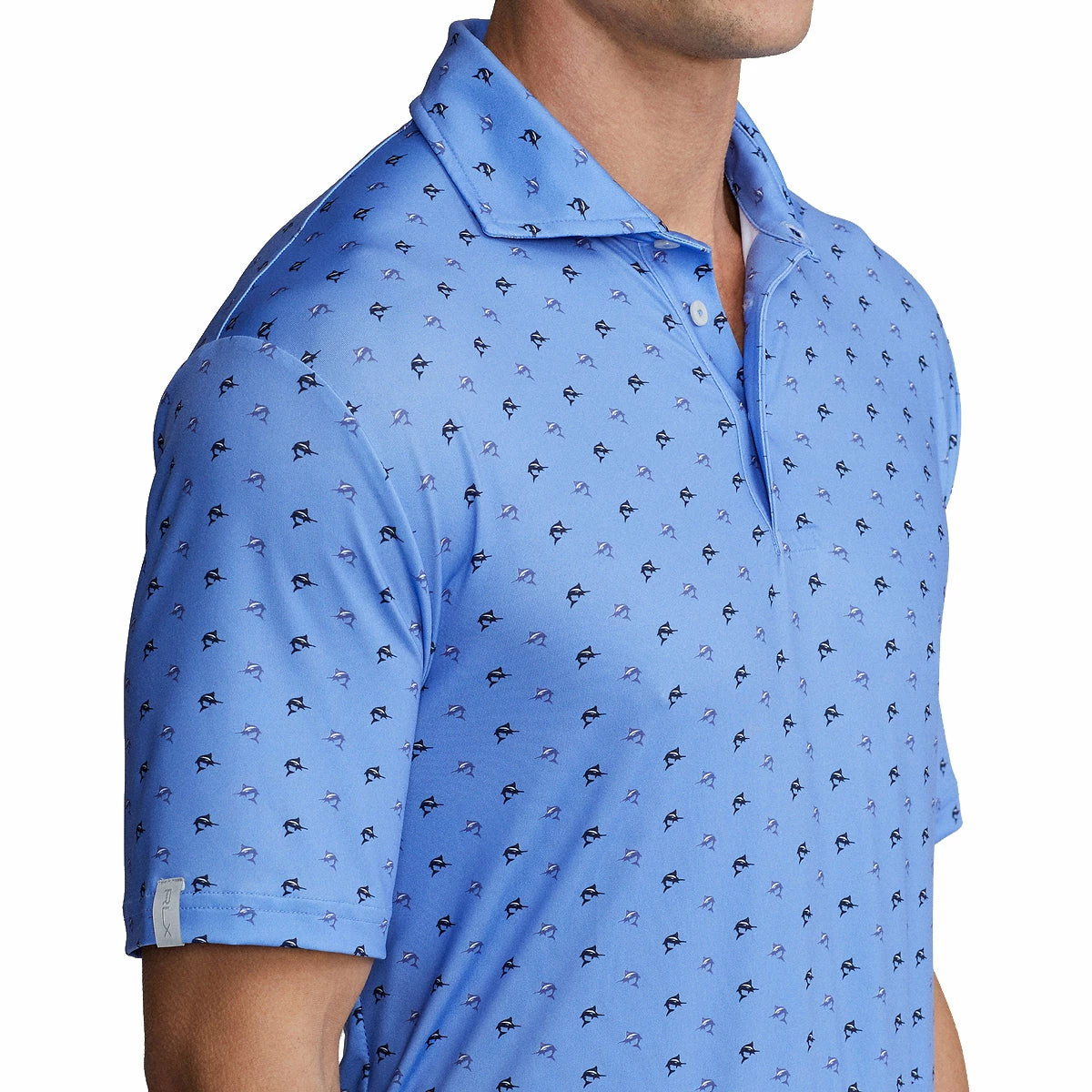 Polo Ralph Lauren RLX Ralph Lauren Printed Lightweight Airflow Jersey Sailfish Blue Mens Golf Polo 5 Polo Ralph Lauren RLX Ralph Lauren Printed Lightweight Airflow Jersey Sailfish Blue Mens Golf Polo - Image 3