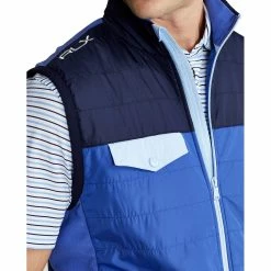 Polo Ralph Lauren RLX Ralph Lauren Tour Fleece Navy Mens Golf Vest -Golf Clubs Sales Store 24925 FRNAVYLIBERTY 2