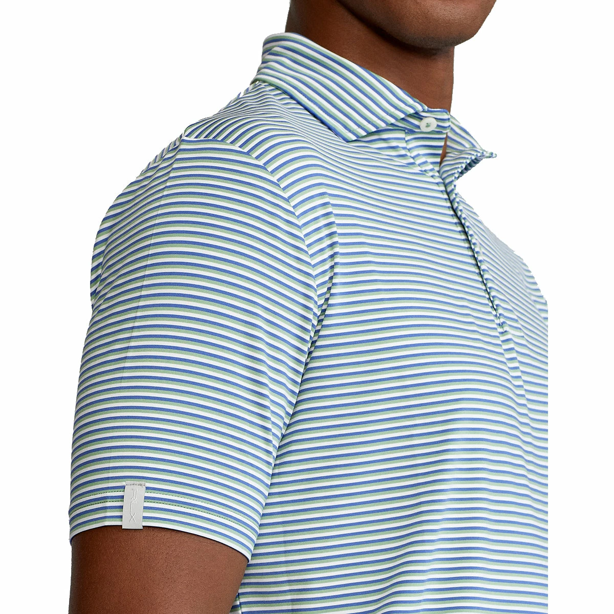 Polo Ralph Lauren RLX Ralph Lauren Featherweight Tri-Color Stripe Green Mens Golf Polo 5 Polo Ralph Lauren RLX Ralph Lauren Featherweight Tri-Color Stripe Green Mens Golf Polo - Image 3