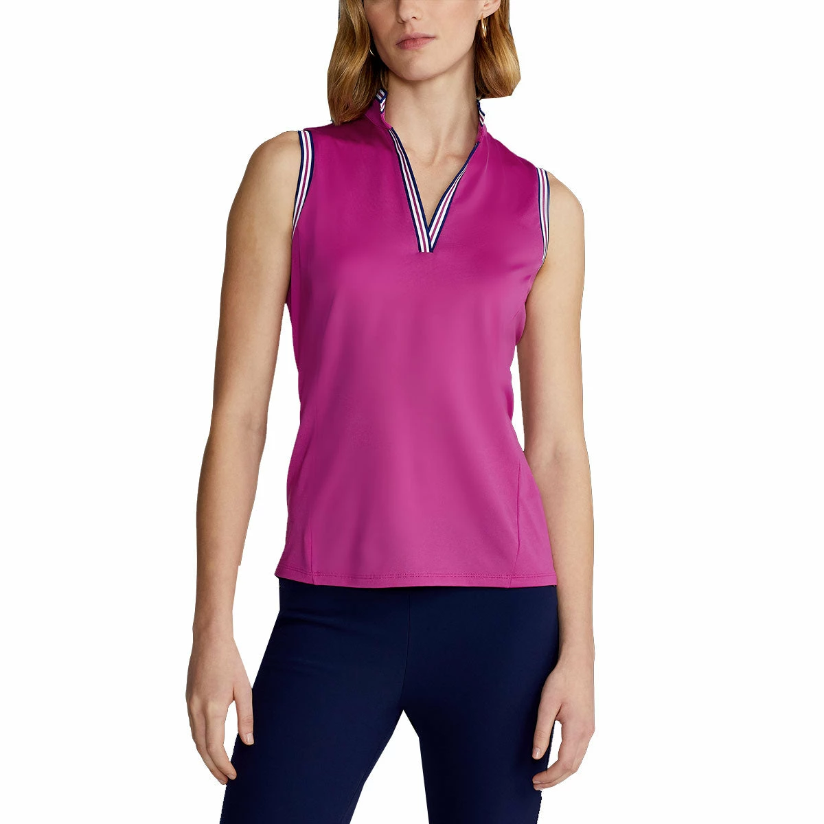 Polo Ralph Lauren RLX Ralph Lauren Mesh Mix Bright Pink Womens Sleeveless Golf Polo 3 Polo Ralph Lauren RLX Ralph Lauren Mesh Mix Bright Pink Womens Sleeveless Golf Polo