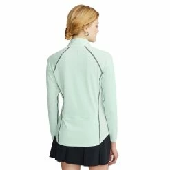 Polo Ralph Lauren RLX Ralph Lauren Airflow April Green Womens Longsleeve Golf 1/4 Zip -Golf Clubs Sales Store 25005 APRILGREENBLK 2
