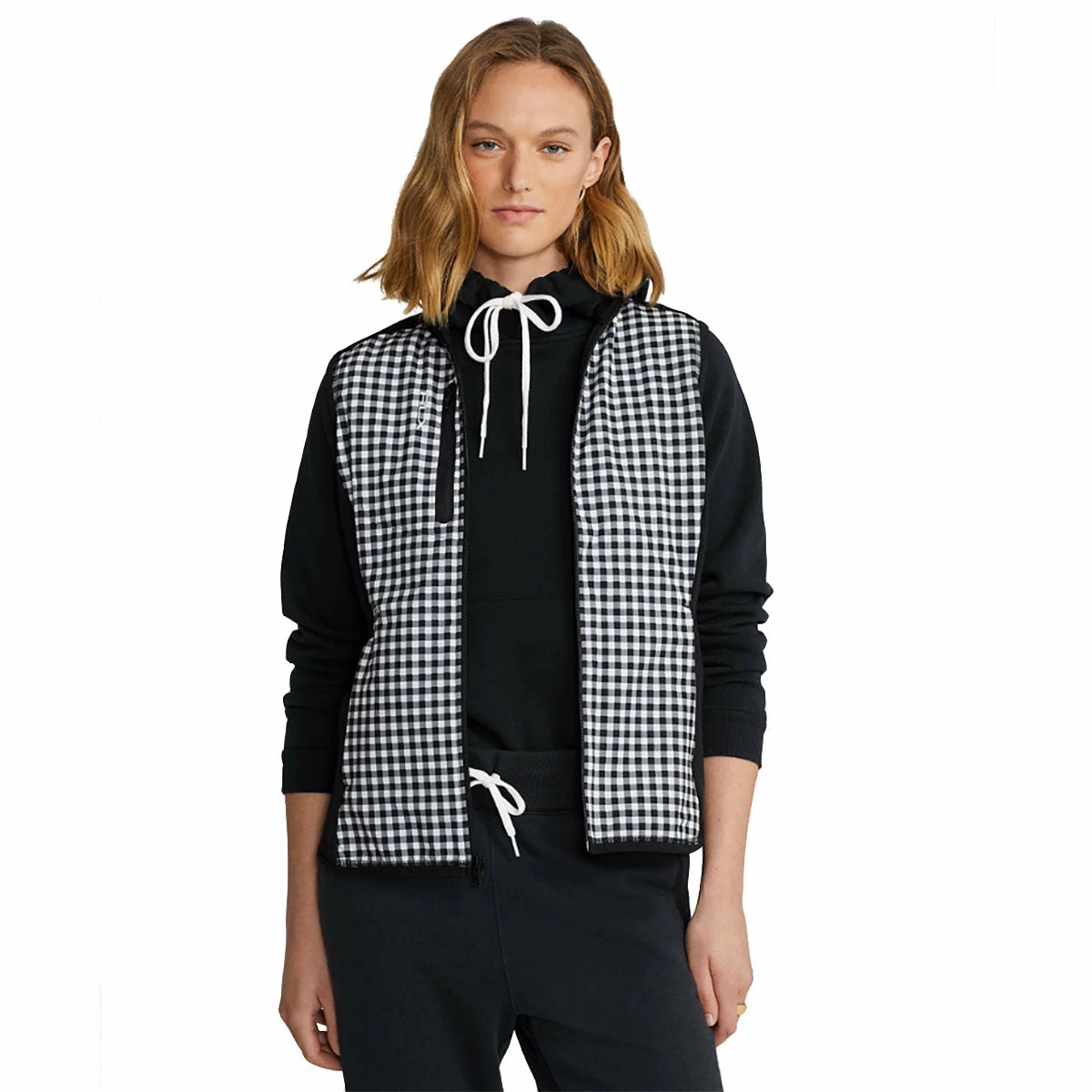 Polo Ralph Lauren RLX Ralph Lauren Techy Terry Black Gingham Womens Golf Vest 3 Polo Ralph Lauren RLX Ralph Lauren Techy Terry Black Gingham Womens Golf Vest