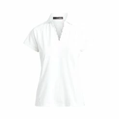 Polo Ralph Lauren RLX Ralph Lauren Scallop Placket White Womens Golf Polo