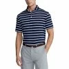 Polo Ralph Lauren RLX Ralph Lauren Lightweight Wide Multi Stripe French Navy Mens Golf Polo