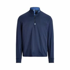 Polo Ralph Lauren Polo Golf Ralph Lauren Stretch Peached Jersey Navy Elite Blue Mens Golf 1/2 Zip