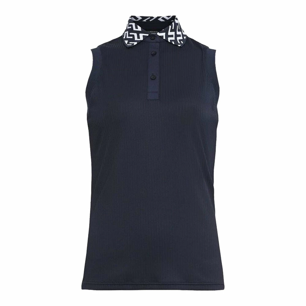 J.Lindeberg J. Lindeberg Lale Navy Womens Sleeveless Golf Polo 3 J.Lindeberg J. Lindeberg Lale Navy Womens Sleeveless Golf Polo