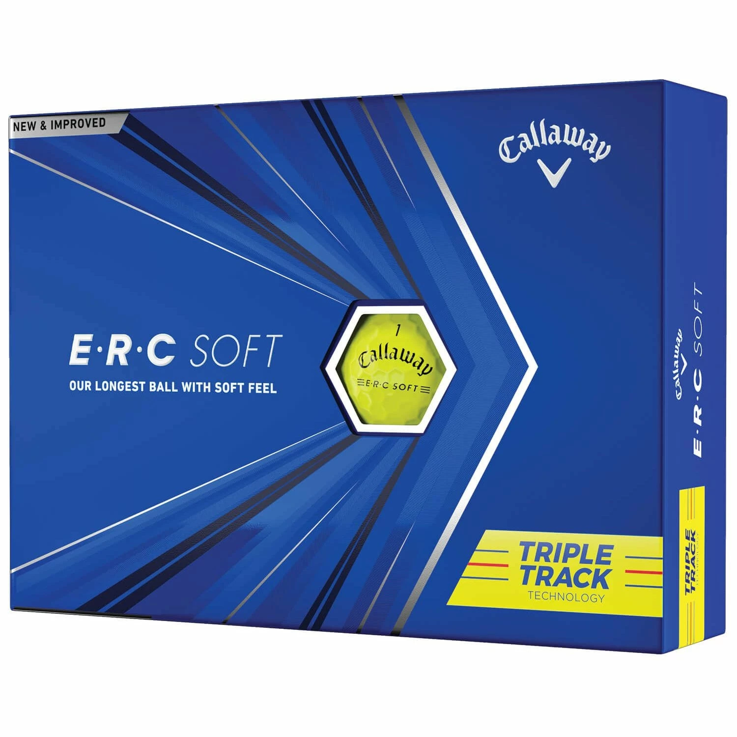 Callaway ERC Soft Triple Track Yellow Golf Balls - Dozen 3 Callaway ERC Soft Triple Track Yellow Golf Balls - Dozen