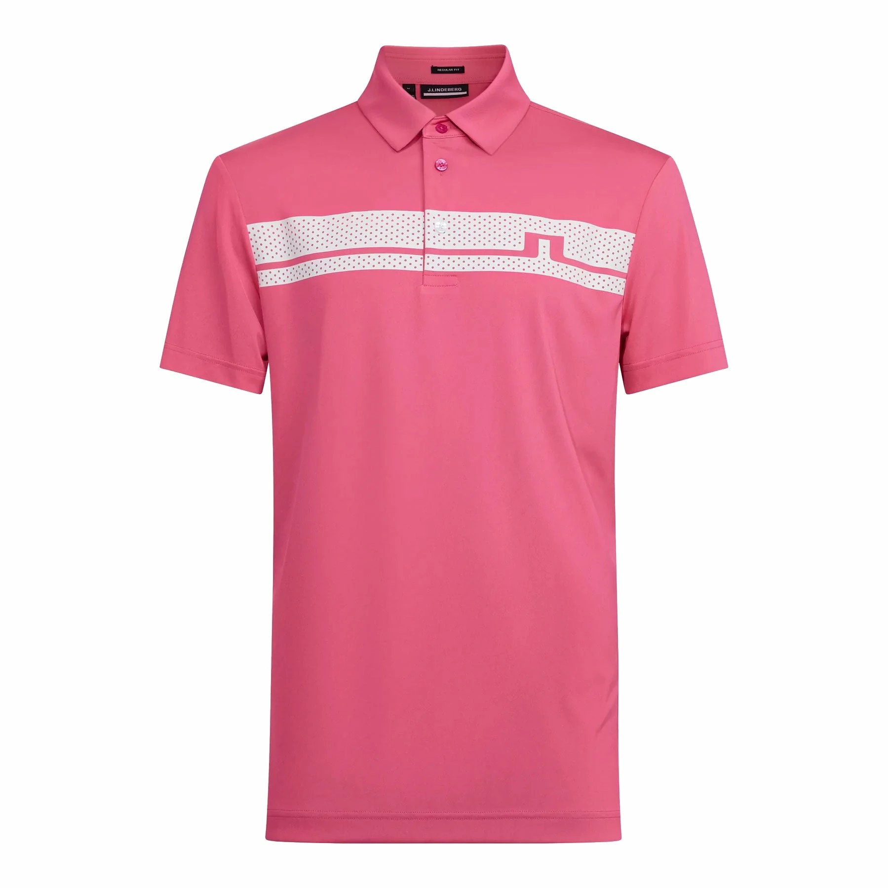 J.Lindeberg J. Lindeberg Clark Relaxed Fit Hot Pink Mens Golf Polo 3 J.Lindeberg J. Lindeberg Clark Relaxed Fit Hot Pink Mens Golf Polo