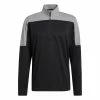Adidas Golf Adidas Lightweight UV Black Melange Mens Golf 1/4 Zip