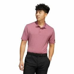 Adidas Golf Adidas Ultimate365 Heather Legacy Burgundy Mens Golf Polo