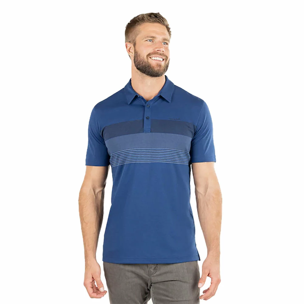 TravisMathew Late Checkout Estate Blue Mens Golf Polo 3 TravisMathew Late Checkout Estate Blue Mens Golf Polo