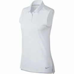 Nike Golf Nike Dri Fit Solid Womens Sleeveless Golf Polo -Golf Clubs Sales Store 884873 100WHITE