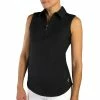 JoFit Jacquard Sleeveless Womens Golf Polo 1 JoFit Jacquard Sleeveless Womens Golf Polo -Golf Clubs Sales Store UT122 BLKBLACK